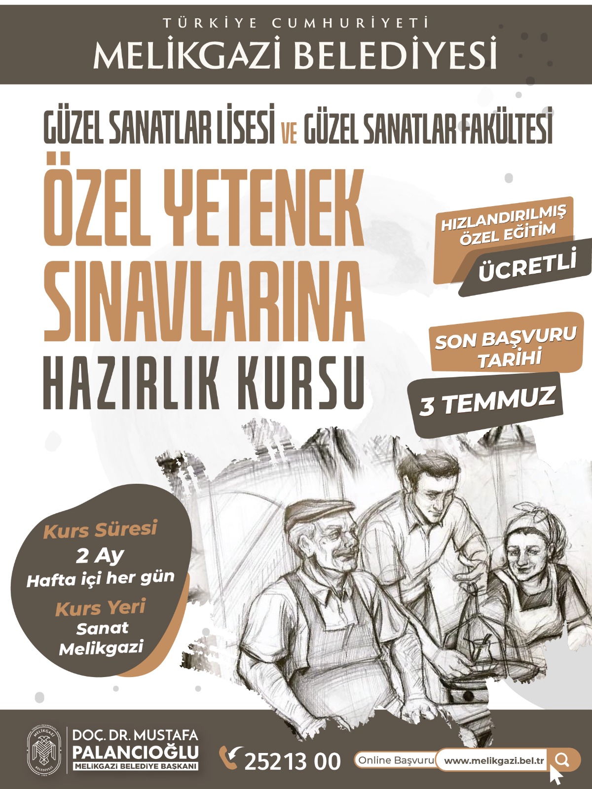 MELİKGAZİ BELEDİYESİ’NDEN GELECEĞİN SANATÇILARINA BÜYÜK DESTEK!