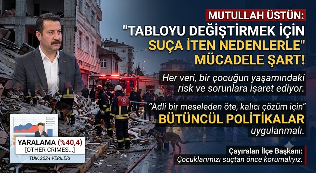 MUTULLAH ÜSTÜN: “ÇOCUKLARI SUÇA İTEN NEDENLERLE MÜCADELE ETMEDEN BU TABLOYU DEĞİŞTİREMEYİZ
