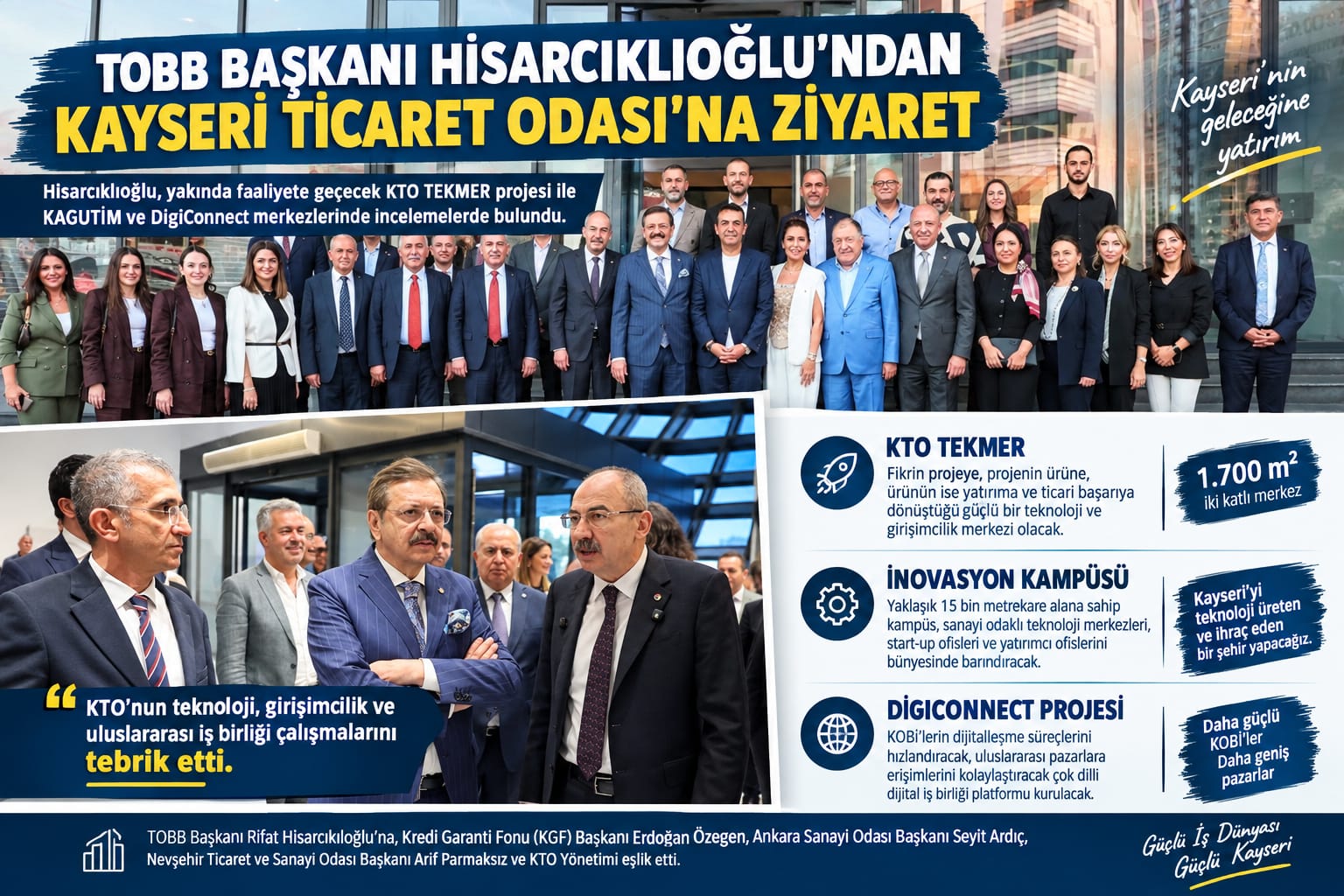 TOBB BAŞKANI HİSARCIKLIOĞLU’NDAN KTO’YA ZİYARET