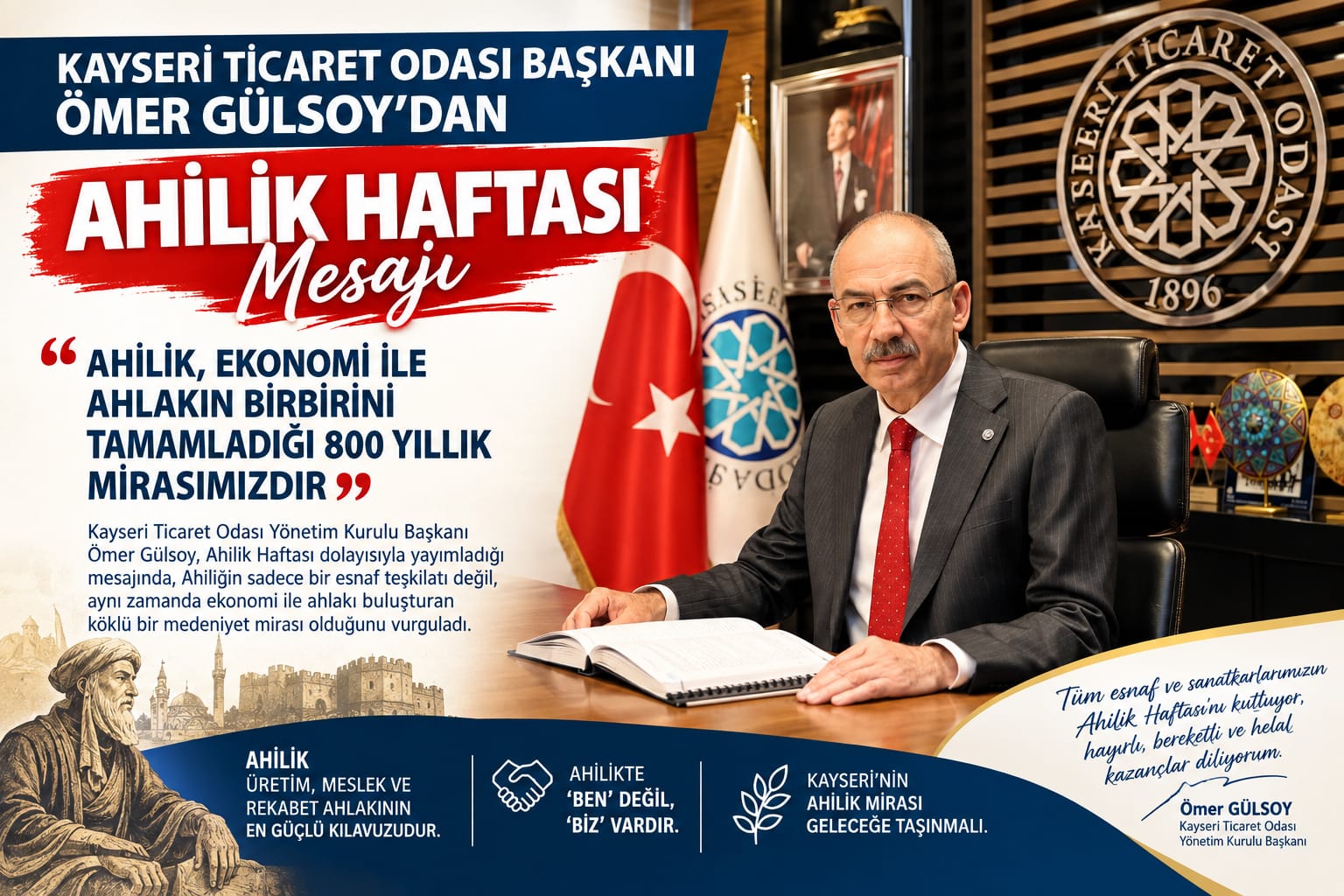 GÜLSOY’DAN ESNAFA AHİLİK MESAJI: “TİCARETİN TEMELİ AHLAKTIR”