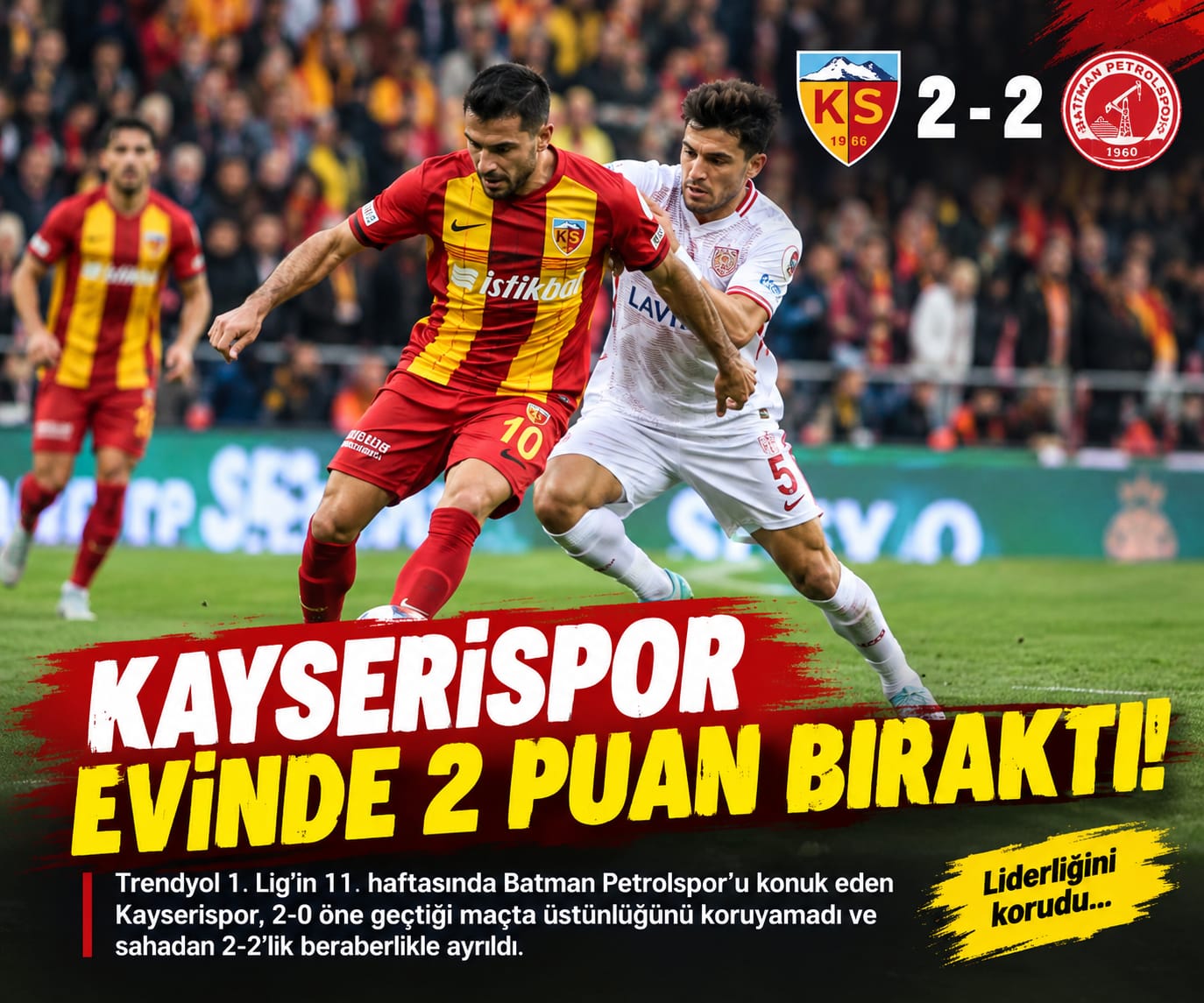 Kayserispor Evinde 2 Puan Bıraktı!