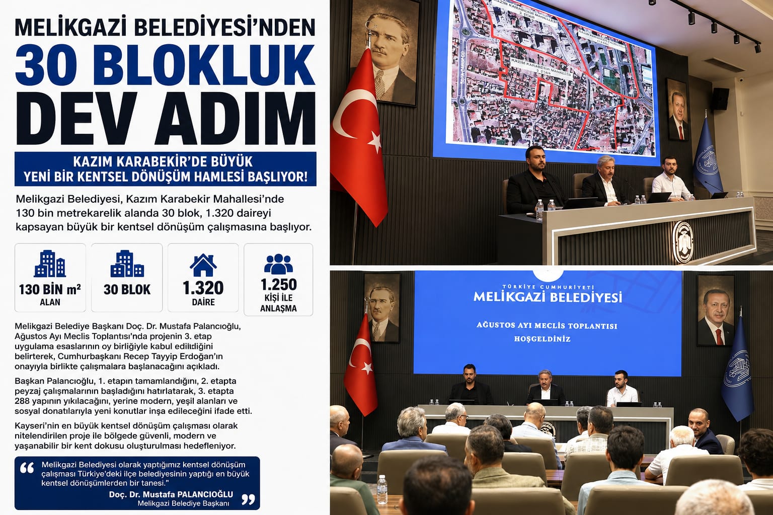 MELİKGAZİ BELEDİYESİ’NDEN 30 BLOKLUK DEV ADIM