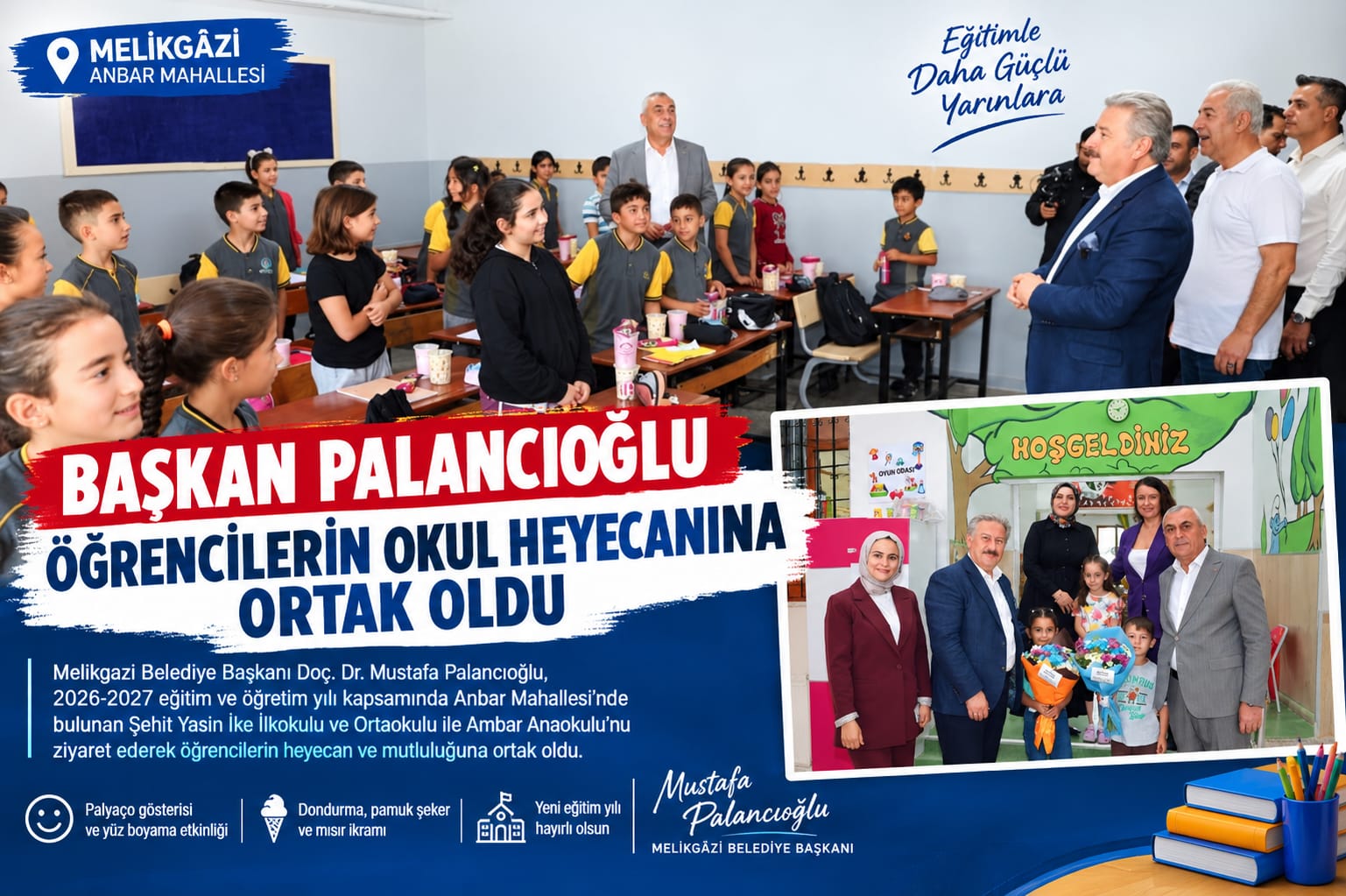 BAŞKAN PALANCIOĞLU ÖĞRENCİLERİN OKUL HEYECANINA ORTAK OLDU