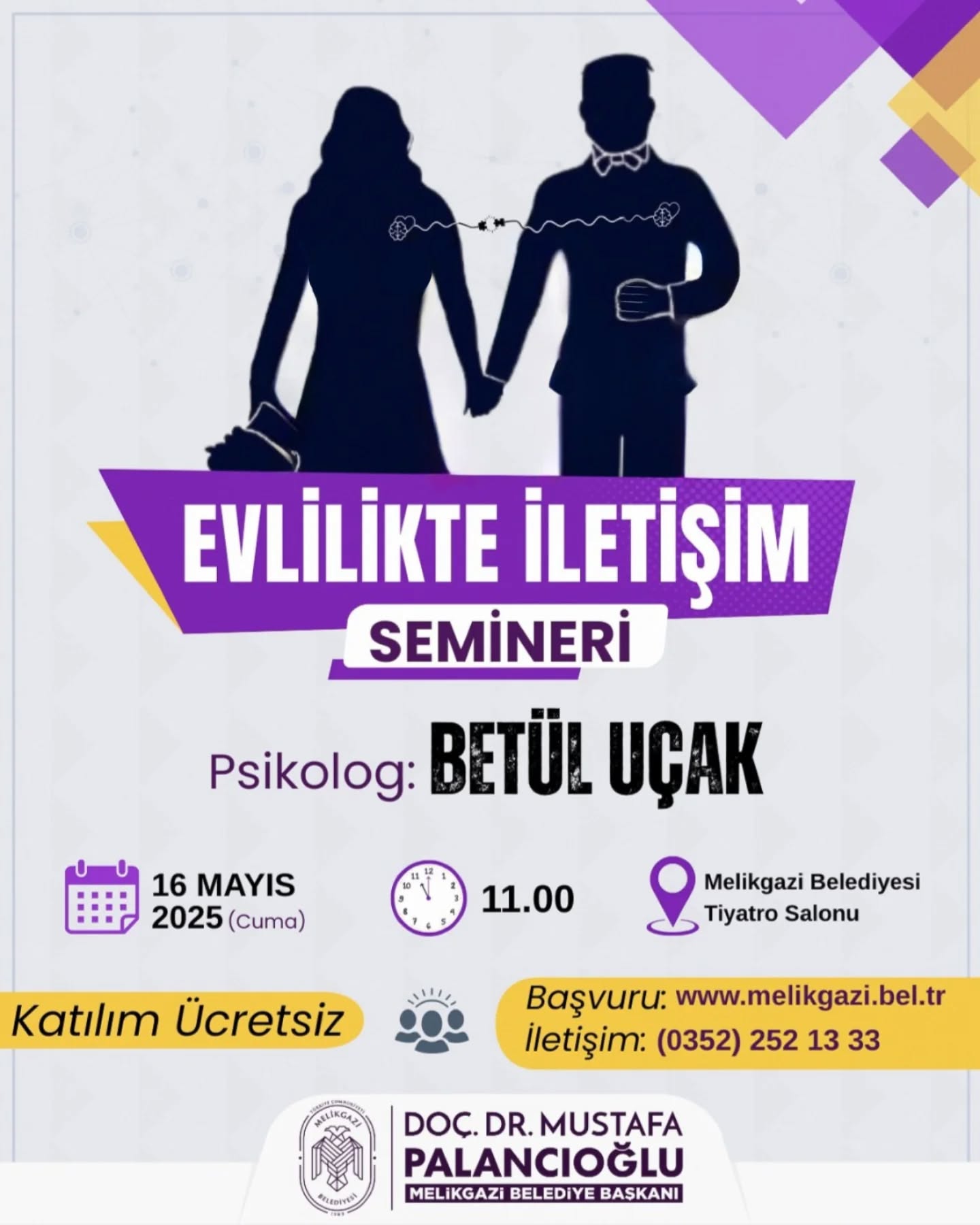 MELİKGAZİ’NİN KÜLTÜR SANAT ETKİNLİKLERİNE DAVET