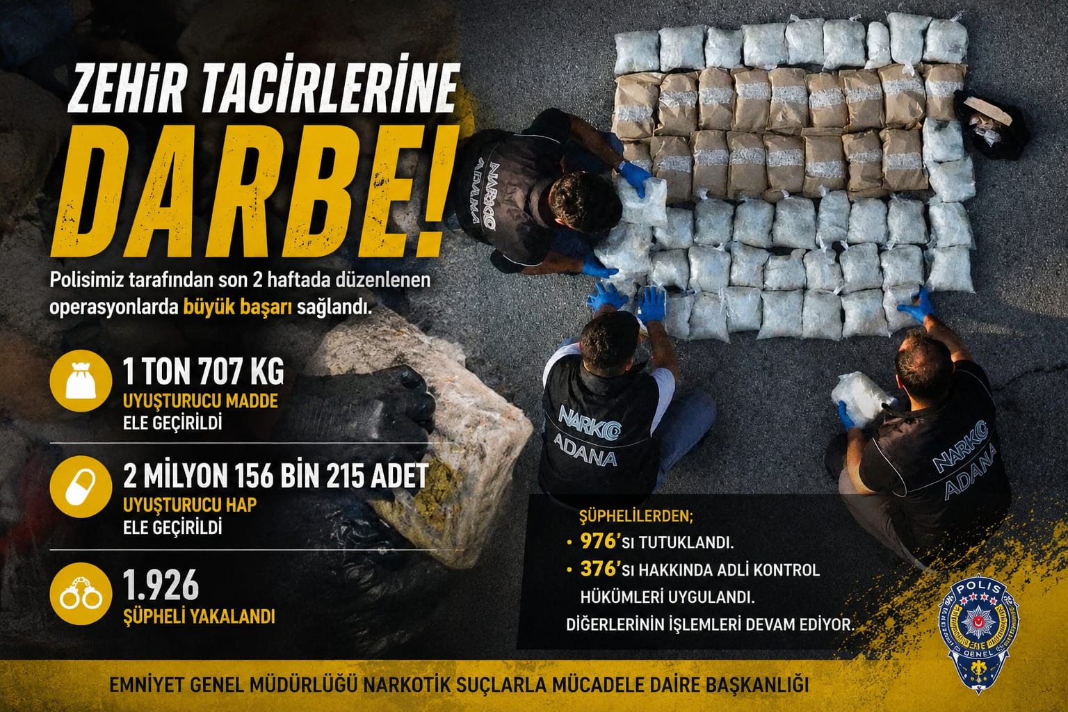 ZEHİR TACİRLERİNE DARBE