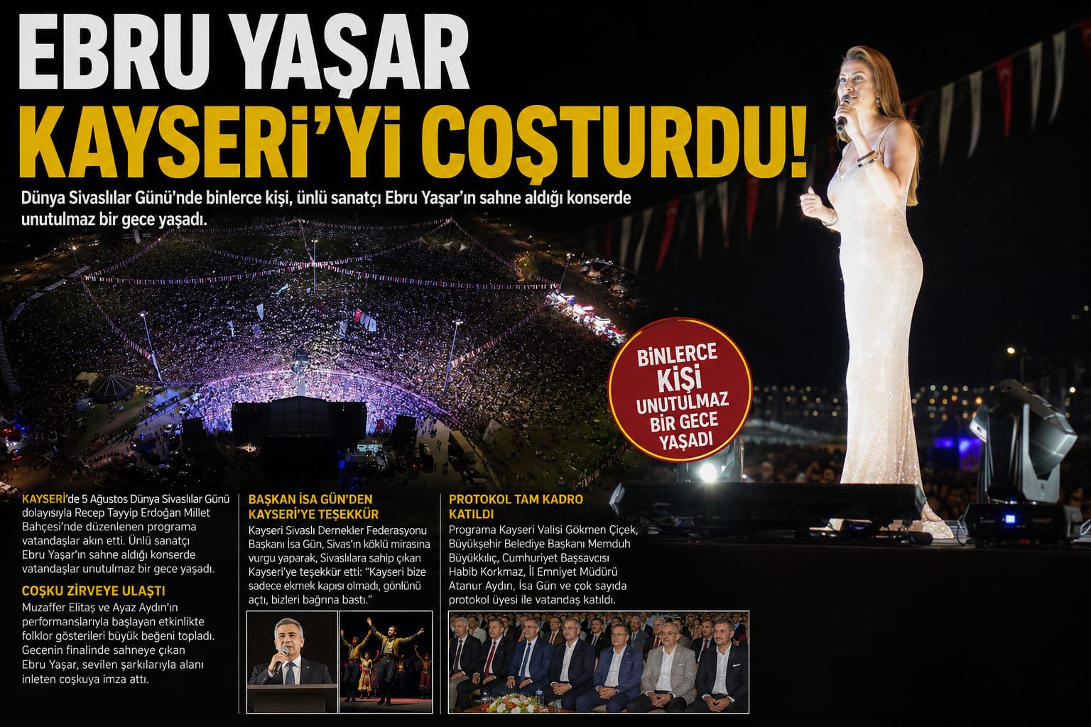 EBRU YAŞAR KAYSERİ'Yİ COŞTURDU