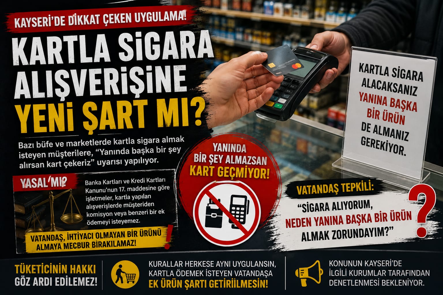 KAYSERİ’DE KARTLA SİGARA ALIŞVERİŞİNDE DİKKAT ÇEKEN UYGULAMA
