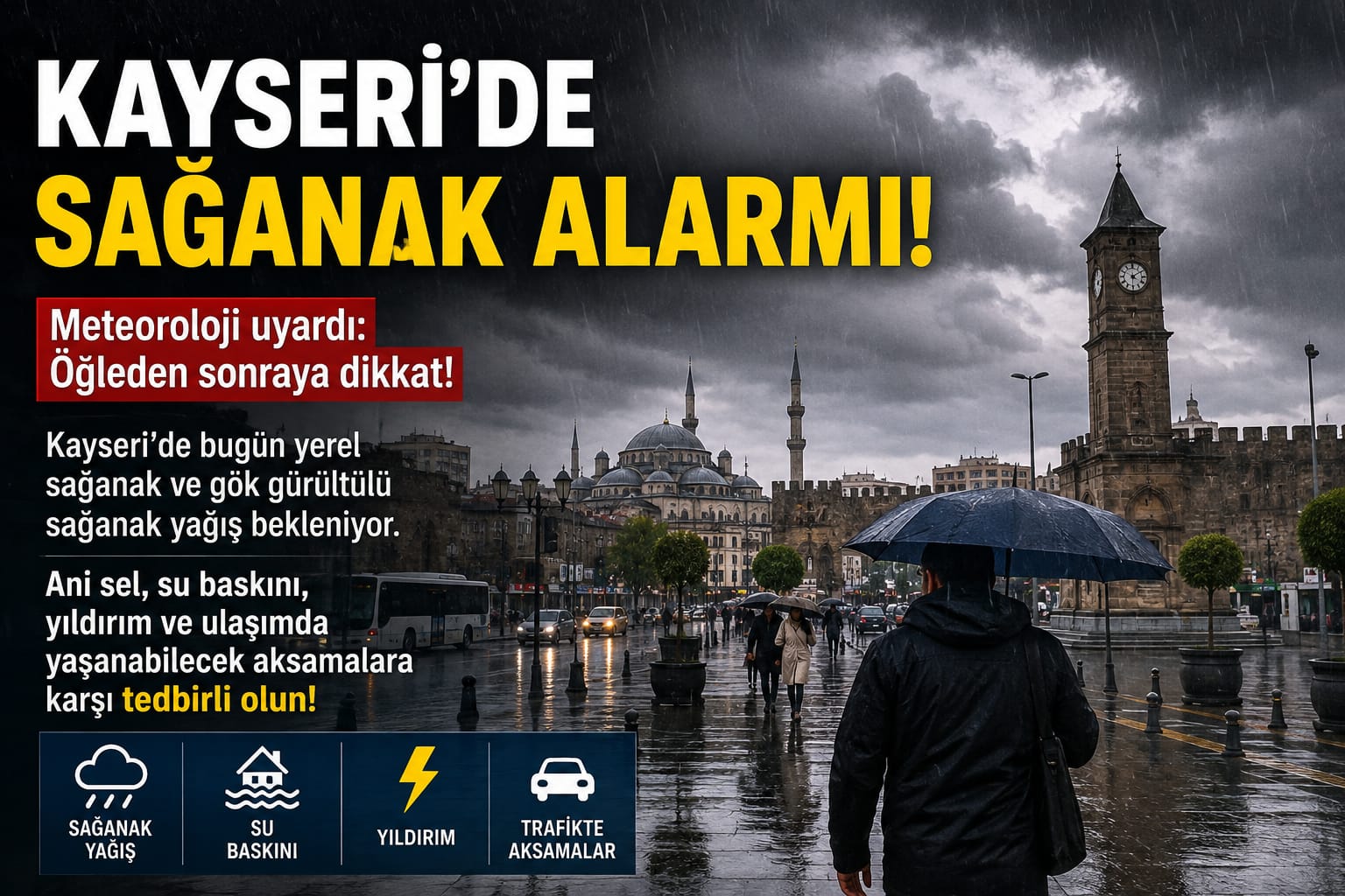 KAYSERİ’DE SAĞANAK ALARMI