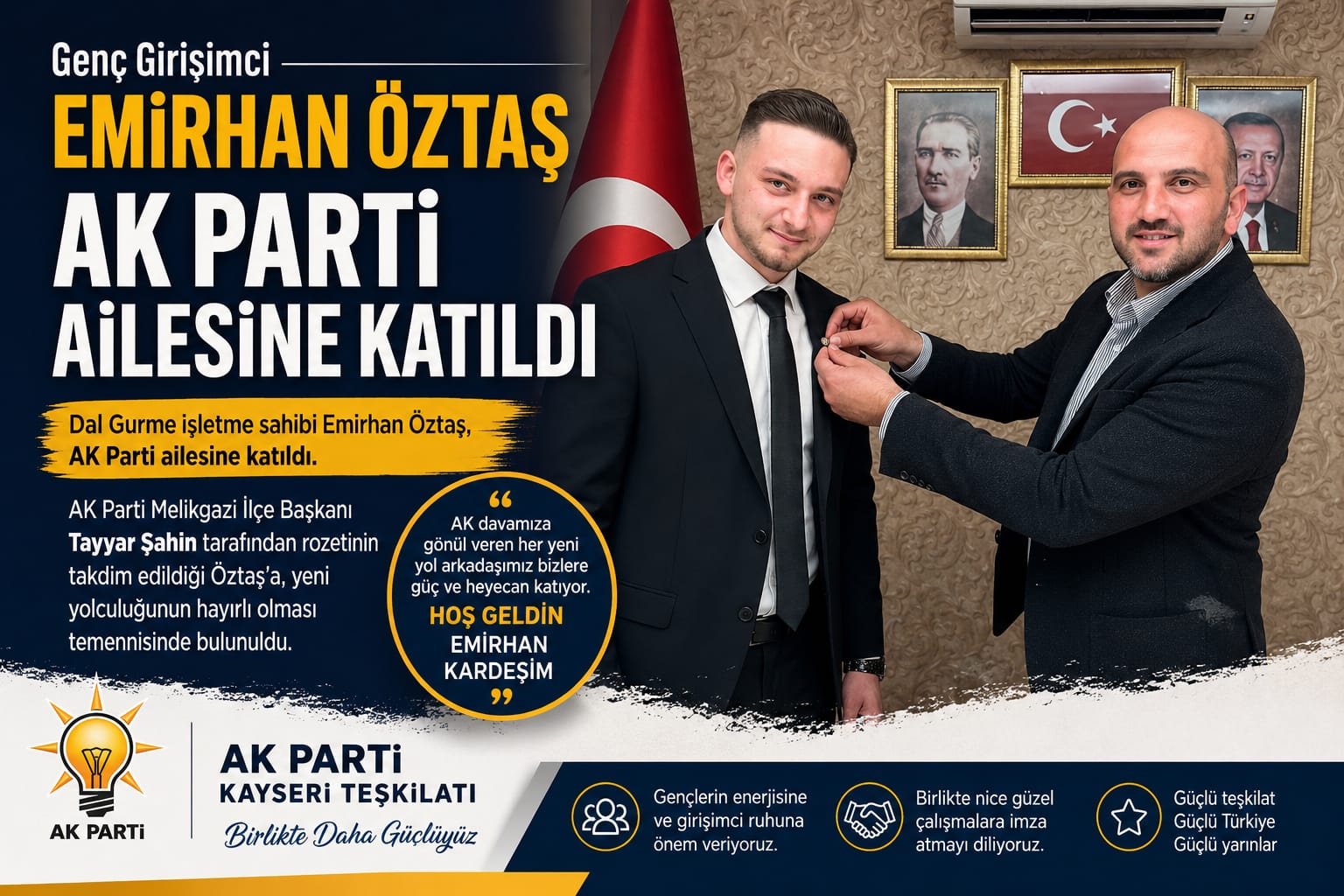 Genç Girişimci Emirhan Öztaş AK Parti Ailesine Katıldı