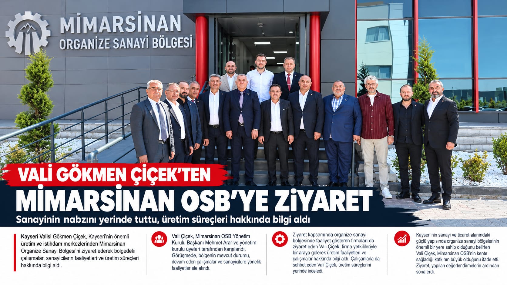 VALİ GÖKMEN ÇİÇEK’TEN MİMARSİNAN OSB’YE ZİYARET