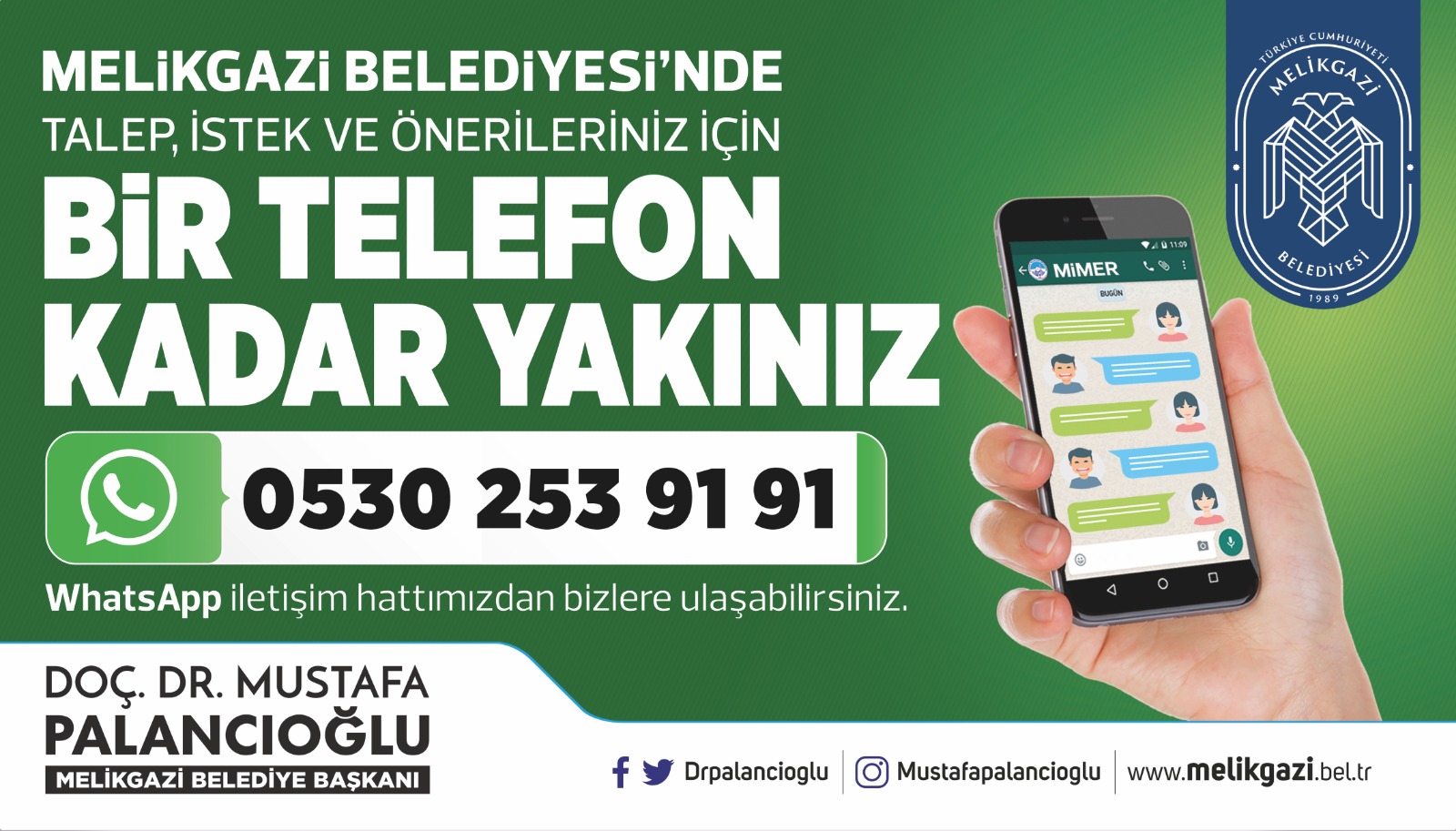 Melikgazi Belediyesi’nden Dijital Hizmet Atağı: Whatsapp Asistanı
