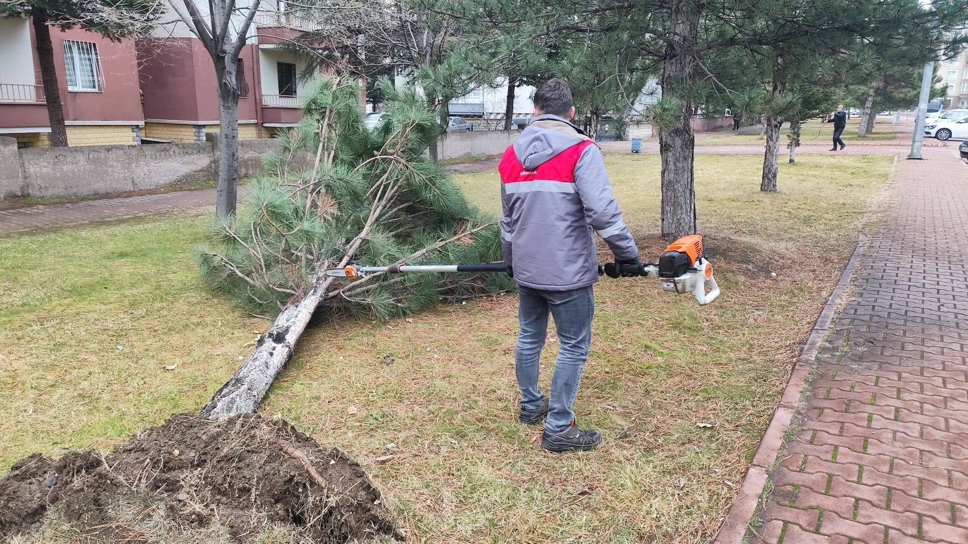 ŞİDDETLİ RÜZGARIN BAŞLAMASIYLA BİRLİKTE MELİKGAZİ BELEDİYESİ EKİPLERİ SAHADA