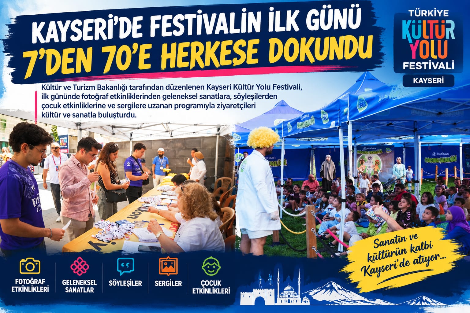 KAYSERİ’DE FESTİVALİN İLK GÜNÜ 7’DEN 70’E HERKESE DOKUNDU