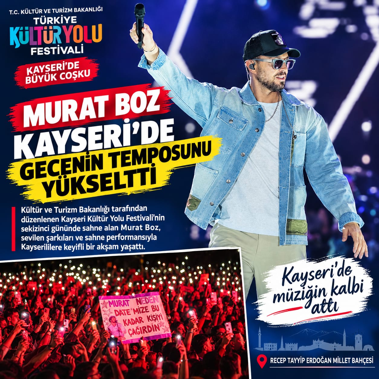 MURAT BOZ KAYSERİ’DE GECENİN TEMPOSUNU YÜKSELTTİ