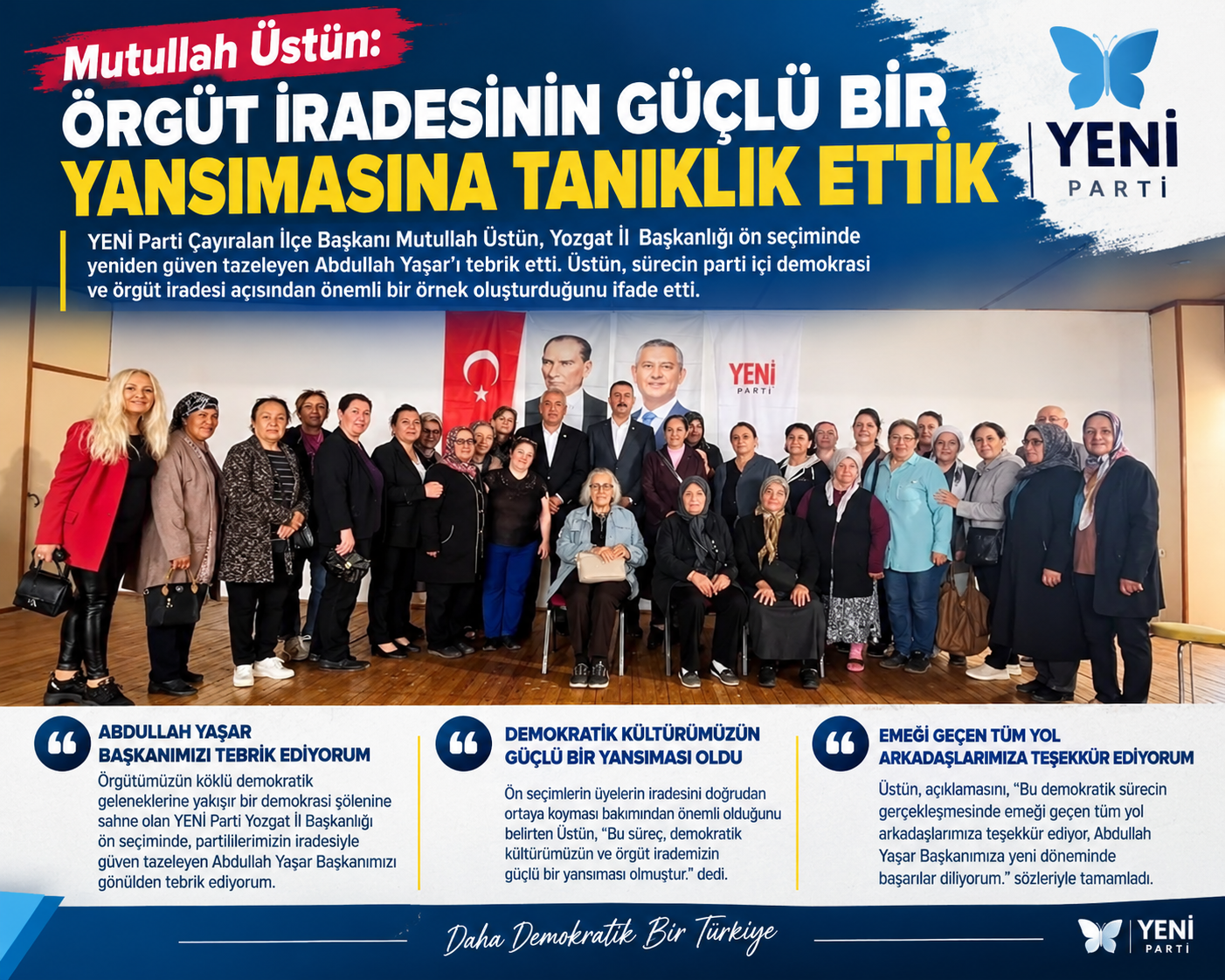 Mutullah Üstün: Örgüt İradesinin Güçlü Bir Yansımasına Tanıklık Ettik